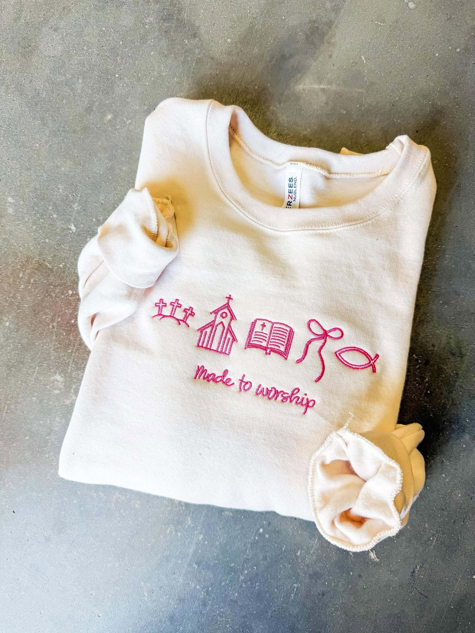 Made To Worship Trinkets Embroidered Sweatshirts