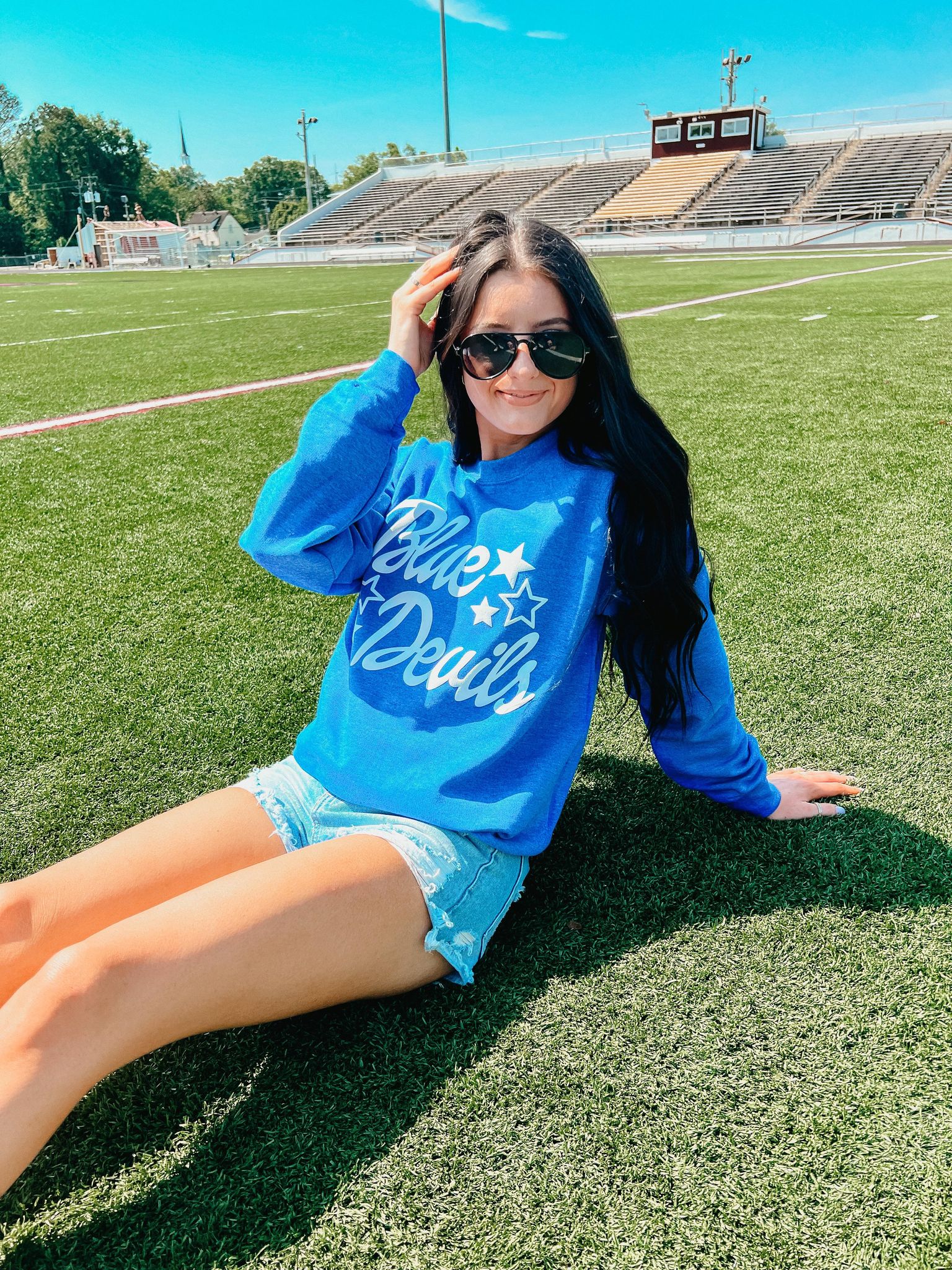 CUSTOM Preppy Mascot Retro Star Puff Sweatshirt