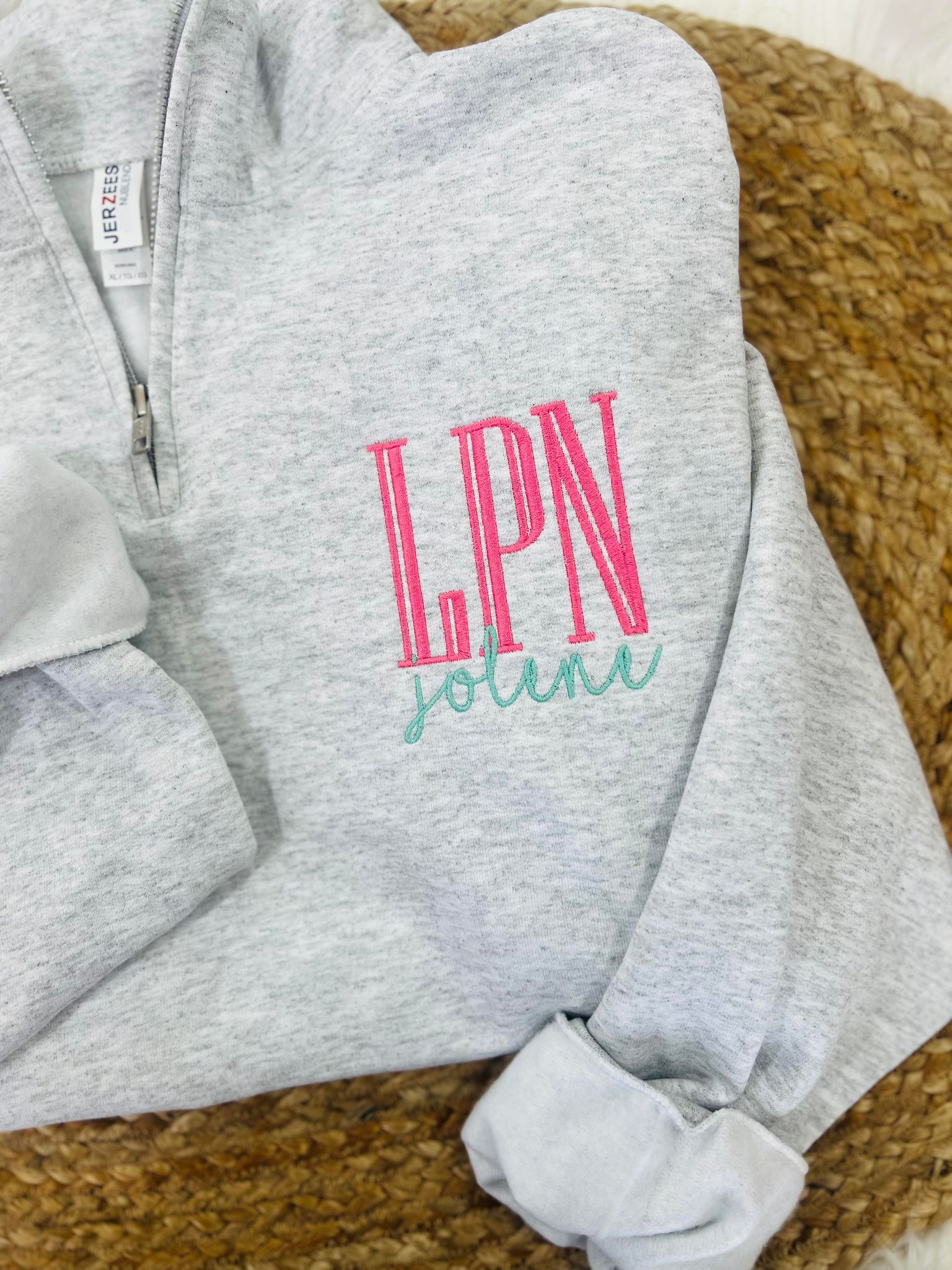 Custom Occupation Name Pocket 1/4 Zip Jacket