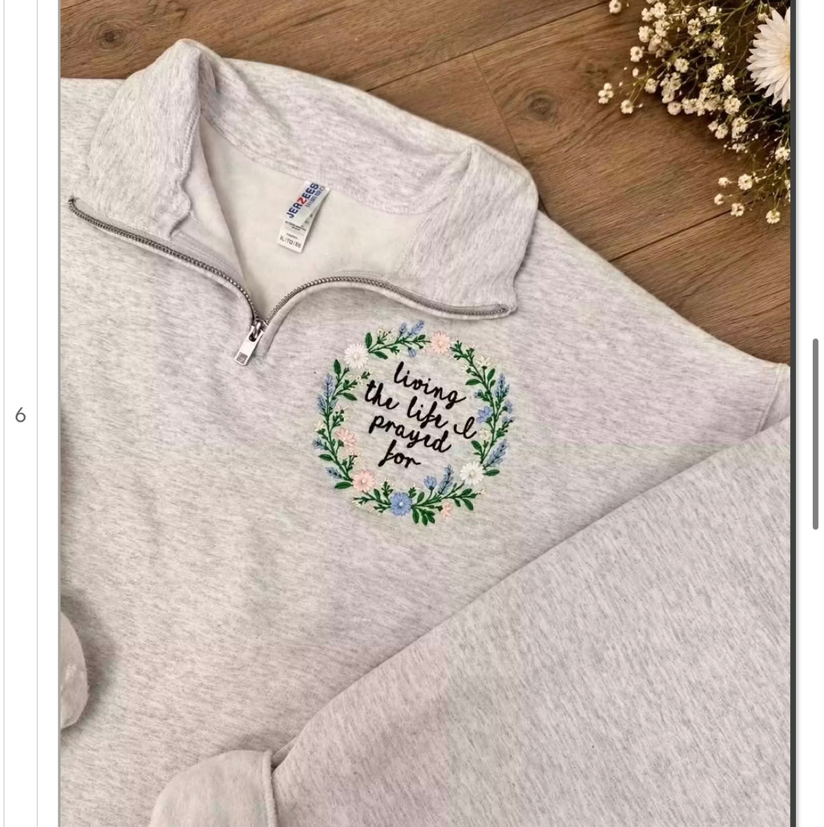 Living The Life I Prayed For 1/4 Zip FAITH143 Thread
