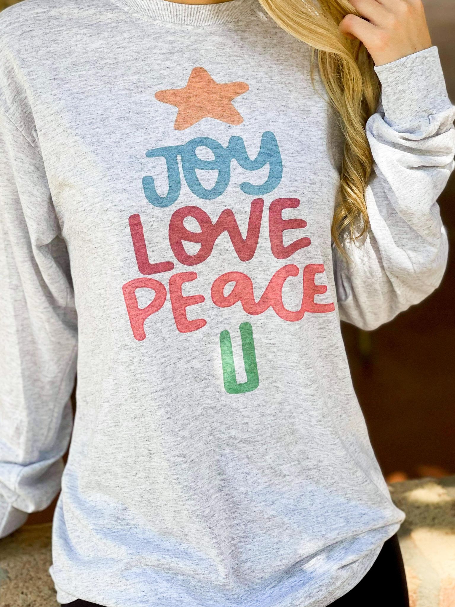 Joy Love Peace Christmas Tree Longsleeve