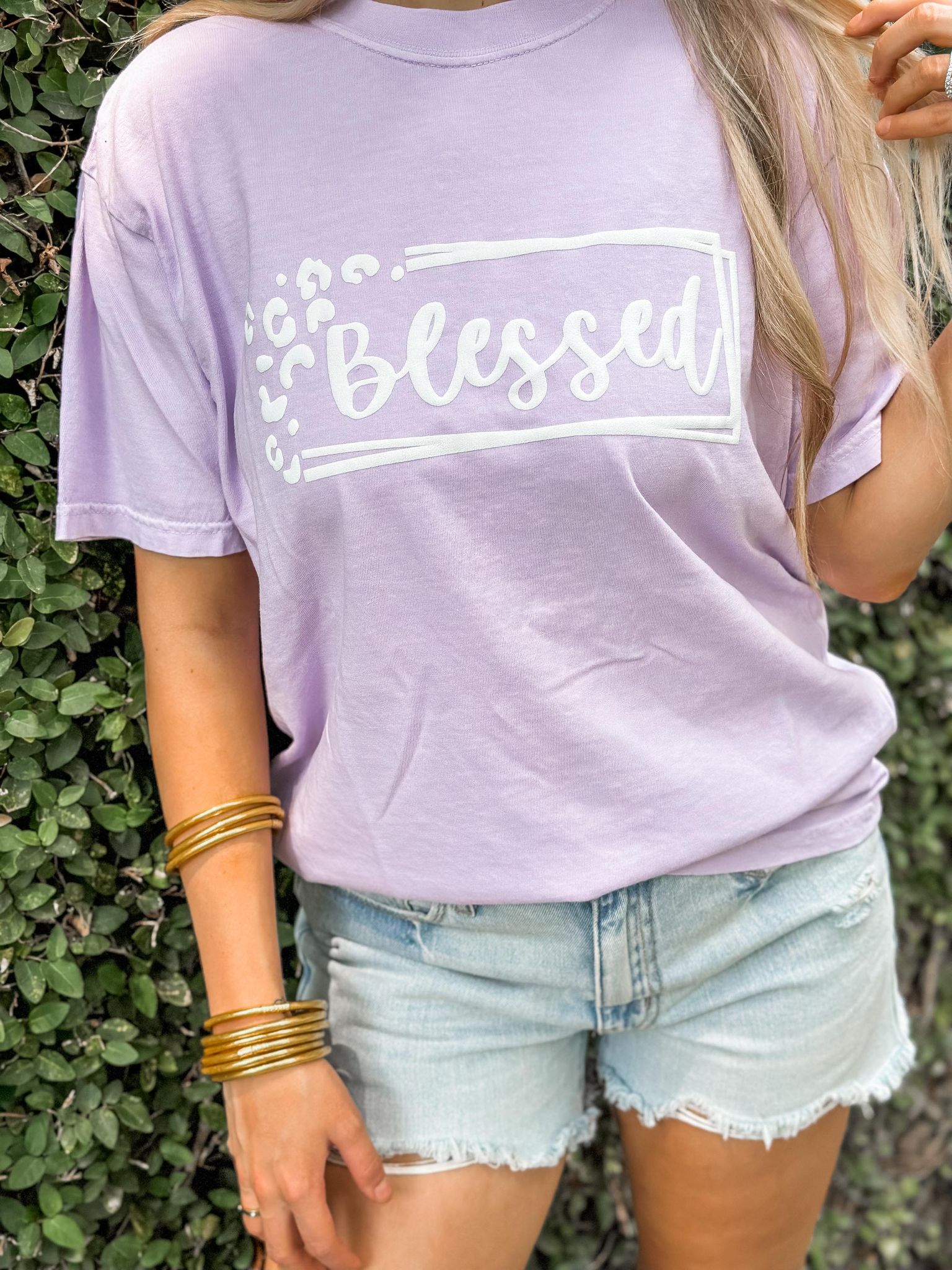Blessed Leopard Print Box Puff Tee