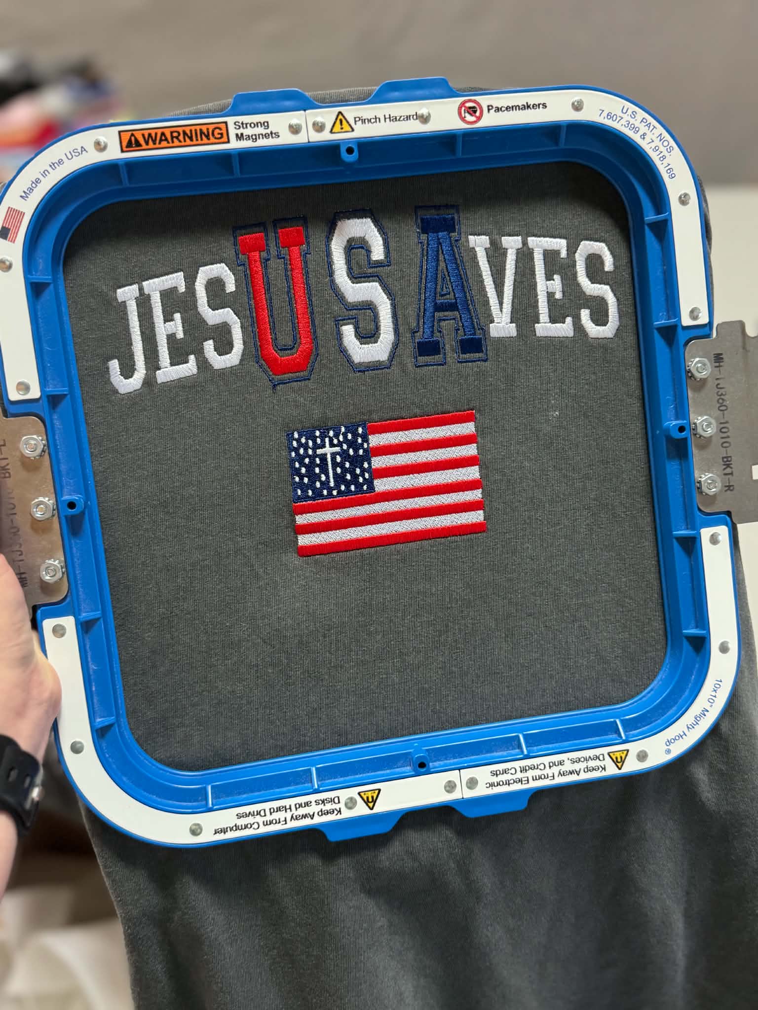Jesus Saves USA Embroidery Graphic JULY48