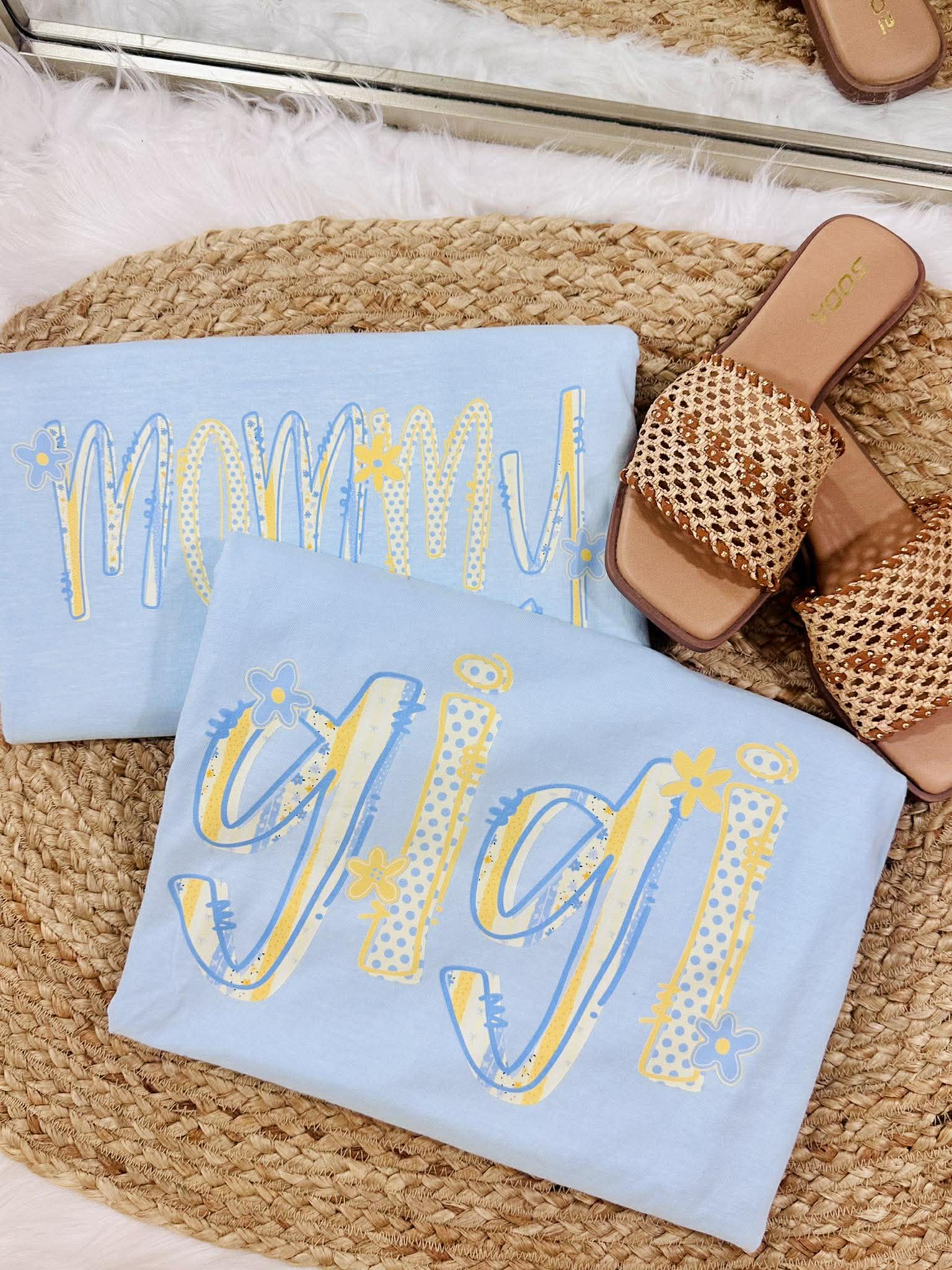 Yellow and Blue Custom Title DTF MAMA51