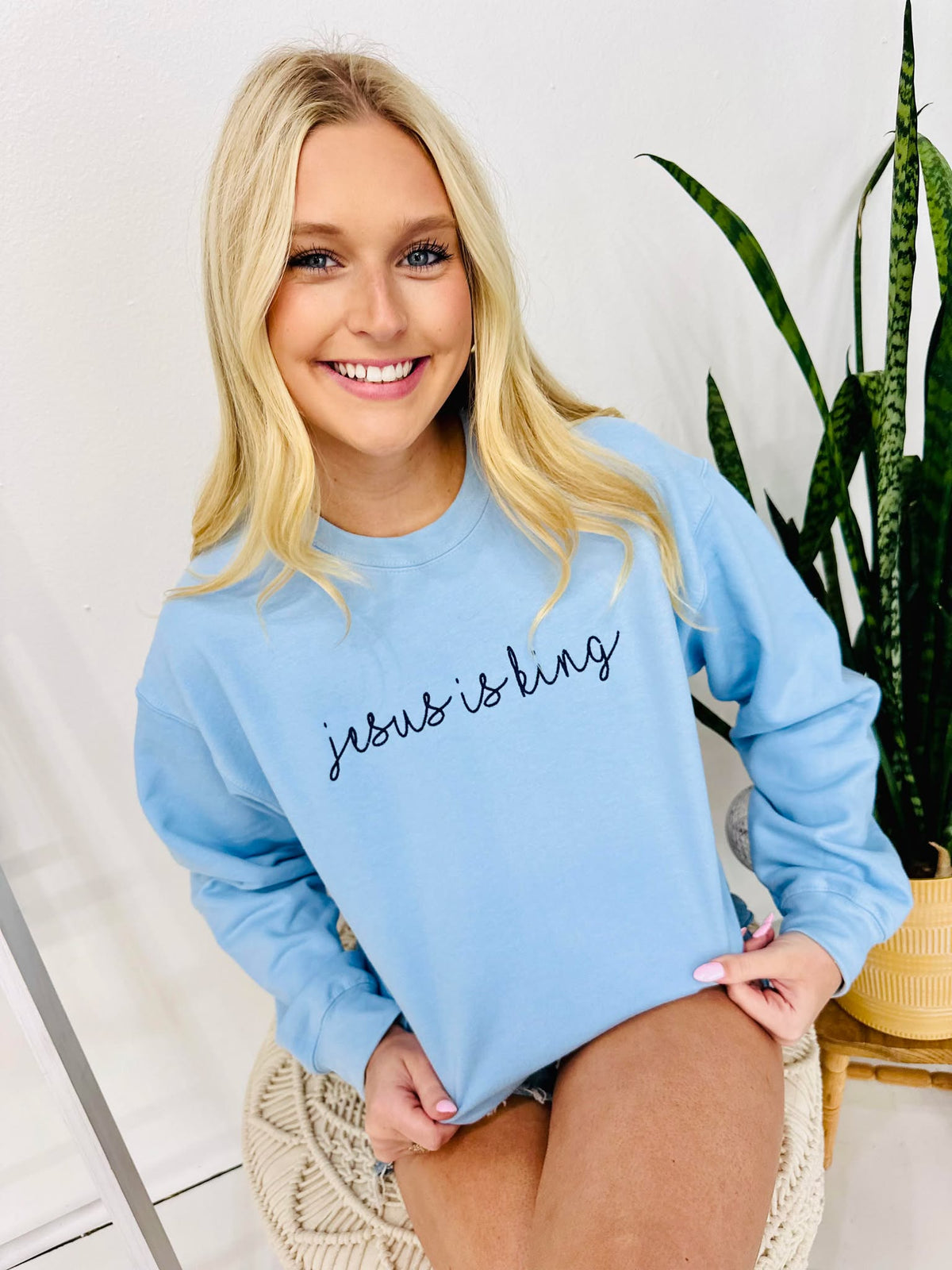 Christian Cursive Embroidered Sweatshirts
