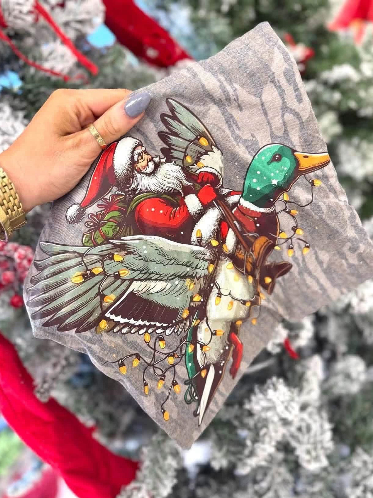 Christmas Santa Mallard CMAS90 DTF Graphic Tee