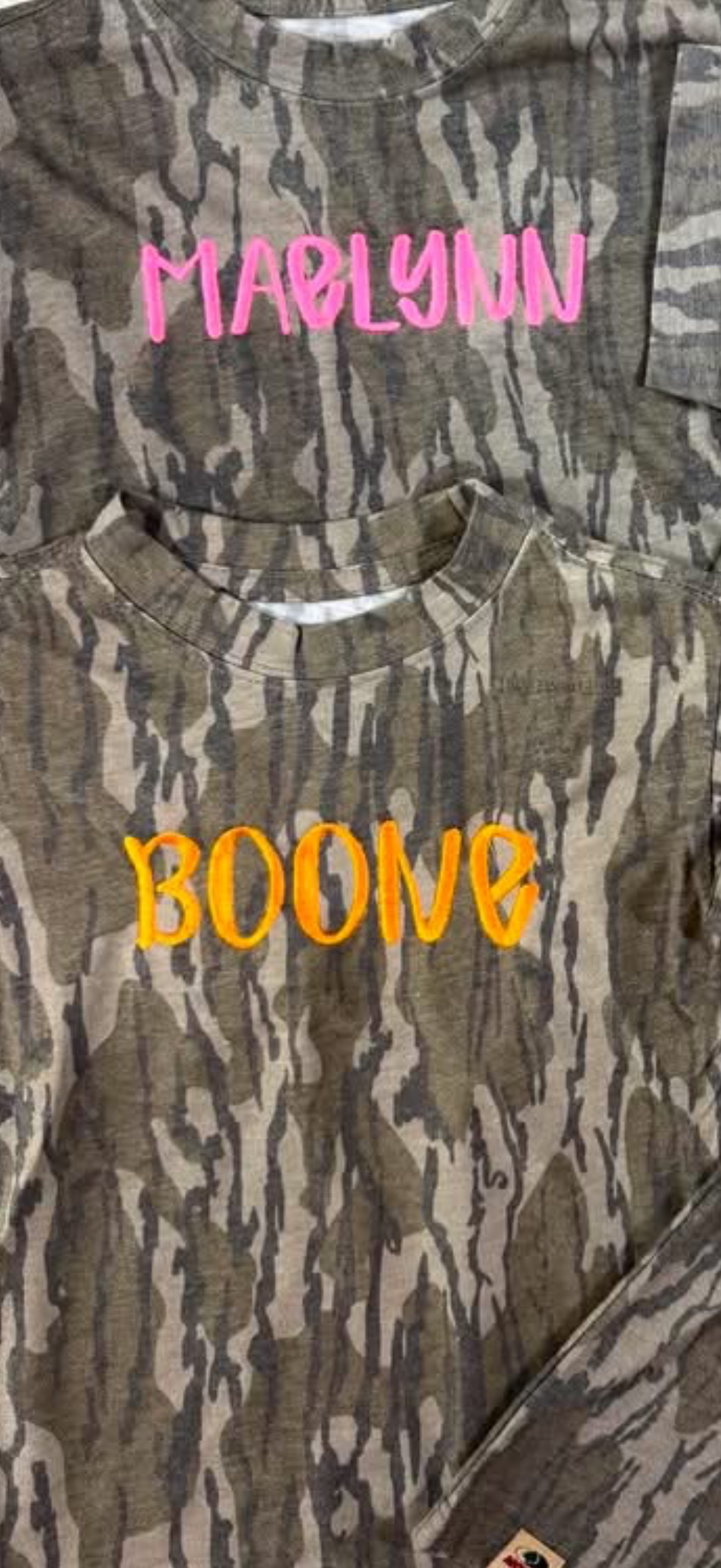 Kids Embroidered Name Camo T Shirt