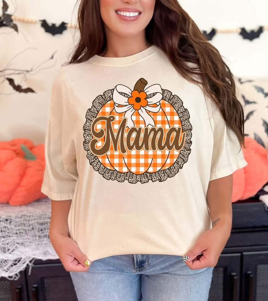 Gingham Ruffle Pumpkin DTF FALL51 Custom Apparel