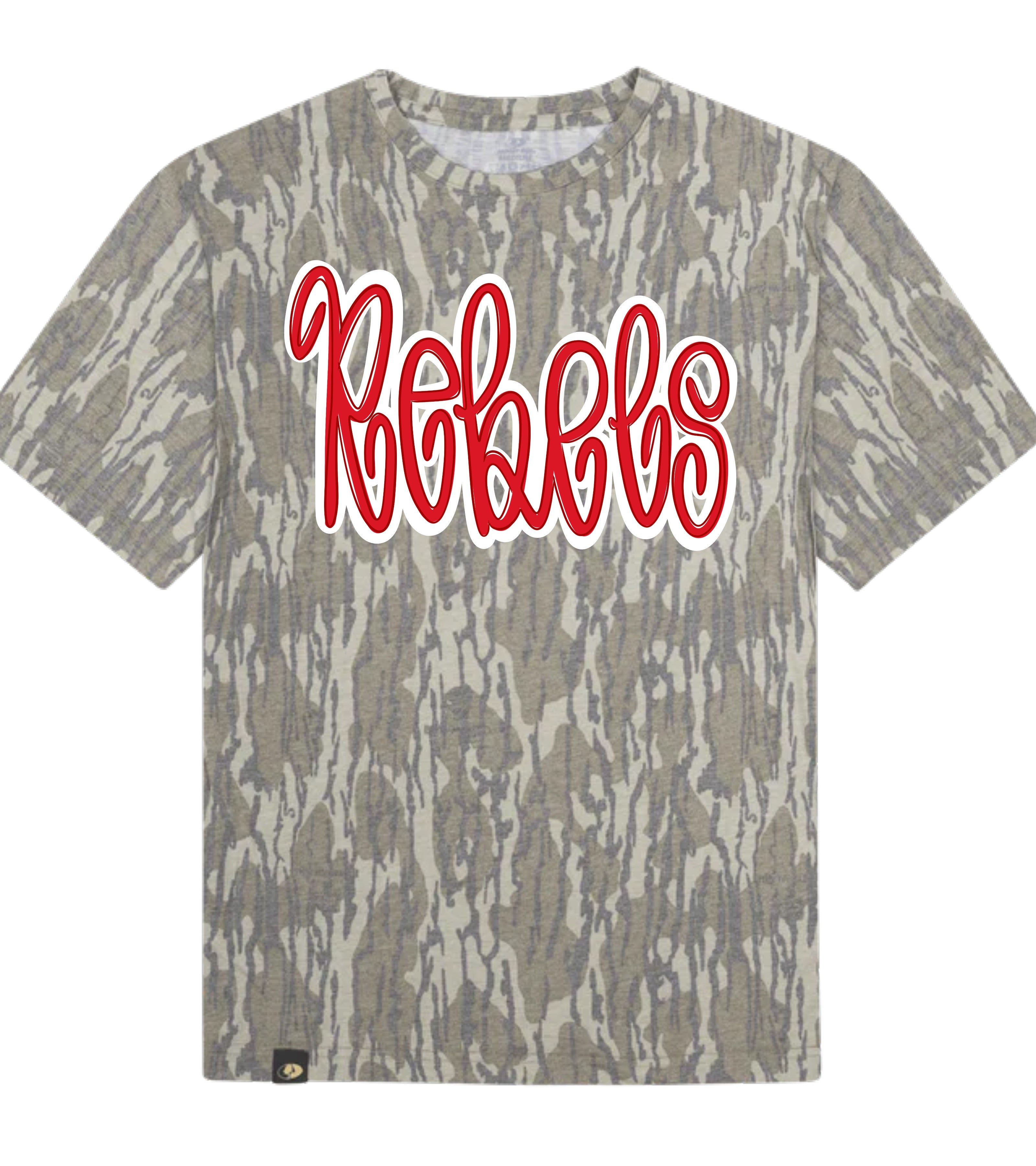 Custom State Swirly Name DTF Camo Tee