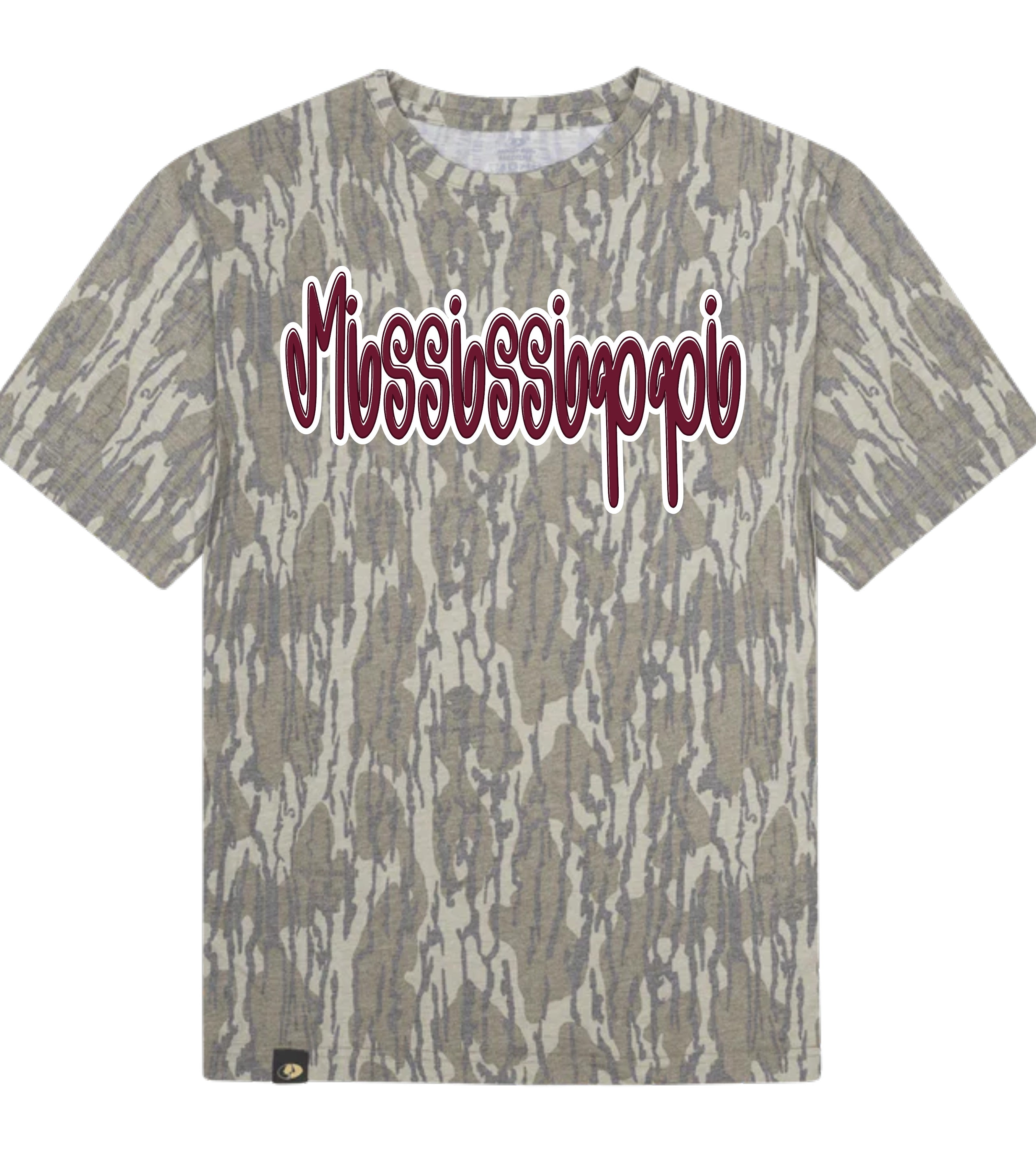Custom State Swirly Name DTF Camo Tee