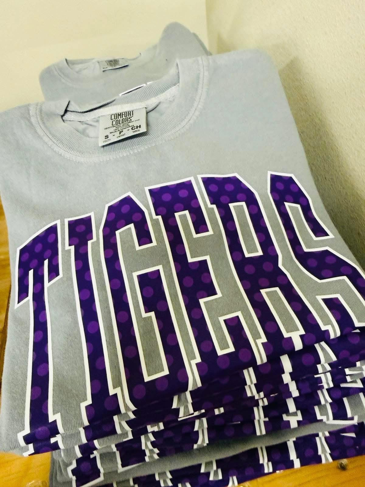 Custom Bold Varsity Font Polka Dot DTF Top