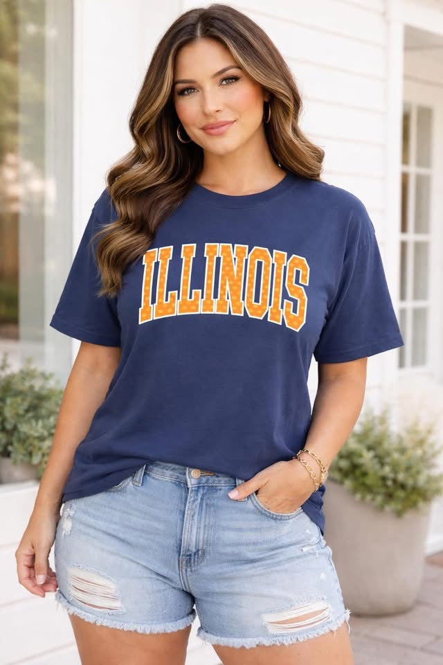 Custom Bold Varsity Font Polka Dot DTF Top