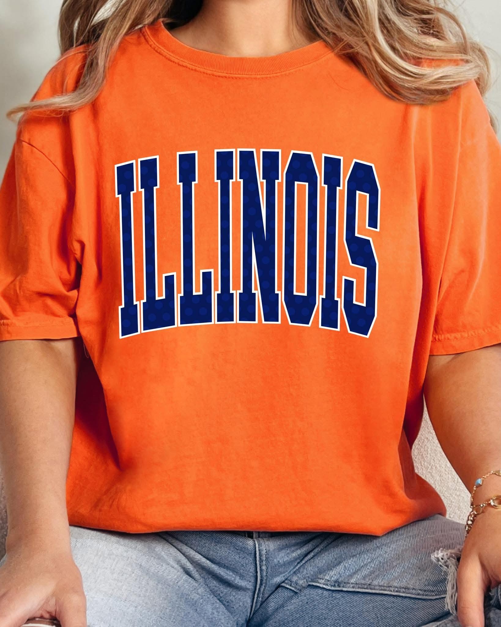 Custom Bold Varsity Font Polka Dot DTF Top